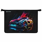 Папка для труда на молнии BRAUBERG А4, 2 отделения, органайзер, «Neon drift»
