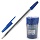 Ручка шариковая Стамм «555» синяя, 0.7мм, прозрачный корпус