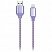 превью Кабель Smartbuy iK-512NS, USB(AM) - Lightning(M), для Apple, в оплетке, 2A output, 1м, фиолетовый