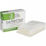 Салфетка марлевая Life cтерильная 5×5 см 12-слойная плотность 36 г (10 штук в упаковке)