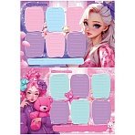 Расписание уроков с расписанием звонков А4 BG «Pretty Girl»