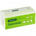 Полотенца бумажные лист. OfficeClean Professional(V-сл), 2-слойные, 200л/пач, 21×21.6см, белые, soft pack, целлюлоза