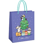 Пакет подарочный 26×32×12см MESHU «Cats congrats», матовая ламинация