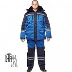 Костюм рабочий зимний мужской з03-КПК с СОП васильковый/синий (размер 56-58, рост 194-200)