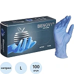 Перчатки нитрил, н/c, н/о, текст, Benovy(L) 50п/уп, фиол/сирен-гол