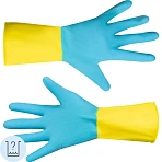 Перчатки хозяйственные Gloves Lux BICOLOR сине-желтые р. L