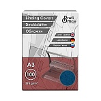 Обложки для переплета картонные ProfiOffice синие кожаА3.270г/м2.100шт/уп. 