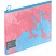 превью Папка-конверт на молнии с расширением Berlingo «Haze», 180мкм, розовая/голубая, с рисунком, с эффектом блесток