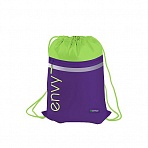 Мешок для обуви 1 отделение Berlingo «Envy», 360×470мм, светоотражающая лента, карман на молнии, зеленый