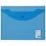превью Папка-конверт с кнопкой BRAUBERG, А5, 240х190 мм, прозрачная, синяя, 0,15 мм