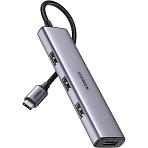 Разветвитель USB Ugreen CM473 (20841) USB-C to 4xUSB 3.0 Hub. серый