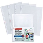 Папки-файлы перфорированные с антибликовой текстурой А4 BRAUBERG PIXEL, КОМПЛЕКТ 100 шт., 35 мкм