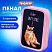 превью Пенал ПИФАГОР, 3 отделения, ламинированный картон, 19×11 см, «Lazy cat»