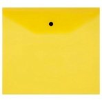 Папка-конверт на кнопке СТАММ А5+, 120мкм, пластик, прозрачная, желтая