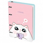 Тетрадь на кольцах А5, 100л., MESHU «CAT BOOK», картон, матовая ламинация, выборочный УФ-лак