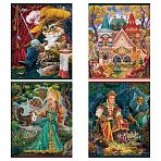 Тетрадь 48л., А5, клетка BG «Эксклюзив. Герои сказок», матовая ламинация, тиснение фольгой, с форзацем