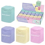 Точилка кросс-серия «PASTEL», с контейнером, корпус ассорти, BRAUBERG