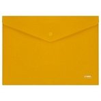 Папка-конверт на кнопке СТАММ А4, 180мкм, пластик, непрозрачная, желтая