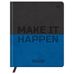 Дневник 1-11 кл. 48л. (твердый) BG «Double. Make it happen», иск. кожа, комбинирование материалов, тиснение, ляссе