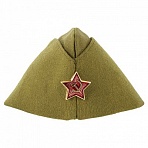 Пилотка Военная однослойная, металлическая красная звезда, размер универсальный, 51-56