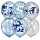 Воздушные шары, 25шт., М12/30см, ПатиБум «Кристалл Bubble. Зимняя сказка», ассорти, европодвес