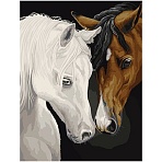 Картина по номерам на холсте ТРИ СОВЫ «Лошади», 30×40, с акриловыми красками и кистями