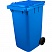превью Контейнер-бак мусорный 240 л пластиковый на 2-х колесах с крышкой синий