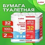 Бумага туалетная 2-х слойная, Mega Pack (32 рулона по 15 метров), LAIMA LUXE, 100% целлюлоза, 115398