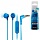 Наушники с микрофоном (гарнитура) SONY MDR-EX15AP, проводные, 1.2 м, вкладыши, стерео, голубые