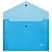 превью Папка-конверт на кнопке СТАММ А4, 180мкм, пластик, прозрачная, синяя