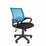 Кресло офисное Easy Chair 304 черное/голубое (ткань/сетка/пластик)