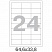 превью Этикетки самоклеящиеся Office Label эконом 64.6×33.8 мм белые (24 штуки на листе А4, 50 листов в упаковке)