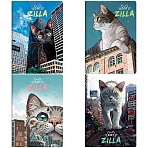 Тетрадь 40л., А5, клетка MESHU «CatZilla», матовая ламинация, ЕВРО