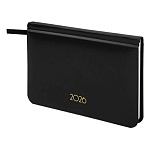 Еженедельник датированный 2026, МАЛЫЙ ФОРМАТ 95×155 мм, А6, BRAUBERG «Select», балакрон, черный