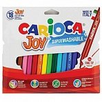 Фломастеры Carioca «Joy», 18цв., смываемые, картон, европодвес