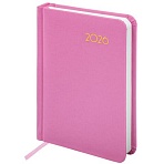 Ежедневник датированный 2026, МАЛЫЙ ФОРМАТ 100×150 мм, А6, BRAUBERG «Select», балакрон, розовый