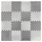 Коврик-пазл напольный 1.2×1.2 м, 16 шт., 30×30 см, толщина 1 см, серый, светло-серый, ЮНЛАНДИЯ