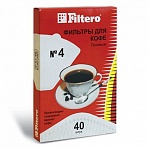 Фильтр FILTERO ПРЕМИУМ №4 для кофеварок, бумажный, отбеленный, 40 штук