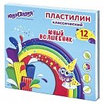 Пластилин классический ЮНЛАНДИЯ «ЮНЫЙ ВОЛШЕБНИК», 12 цветов, 240 г, СО СТЕКОМ, ВЫСШЕЕ КАЧЕСТВО, 105723