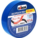 Изолента Unibob 19мм*20м, 150мкм, синяя, инд. упаковка