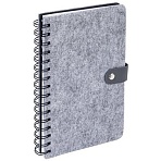 Ежедневник недатированный А5 135×210мм BRAUBERG Felt на гребне, войлок, кнопка 160л, серый