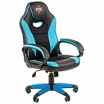 Кресло игровое Easy Chair 690 TPU синее/черное (экокожа/ткань, пластик)