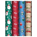 Упаковочная бумага глянц. 70×100см, MESHU «Marry Christmas», 80 г/м2, ассорти, 4 дизайна
