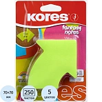 Стикеры фигурные Kores FANTASY ARROW 70×70мм,5смешан. неон. цв. по 250л 48704