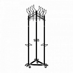 Вешалка на колесах на 15 крючков с держателем для зонтов «Гардикс-3К»металлчерная