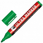 Маркер перманентный ULTRA MARKER, ЗЕЛЕНЫЙ, 3.5 мм, с клипом, BRAUBERG