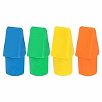 Ластики-колпачки BRAUBERG «Eraser Caps», НАБОР 12 ШТУК, яркие цвета ассорти, блистер