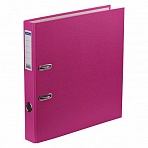 Папка-регистратор OfficeSpace, 50мм, бумвинил, с карманом на корешке, розовая