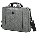 Сумка портфель BRAUBERG OFFICE с отделением для ноутбука 17.3", светло-серый меланж, 34×44х6 см