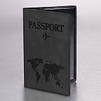Обложка для паспорта «Passport Map»мягкая экокожаграфитоваяSTAFF238875
